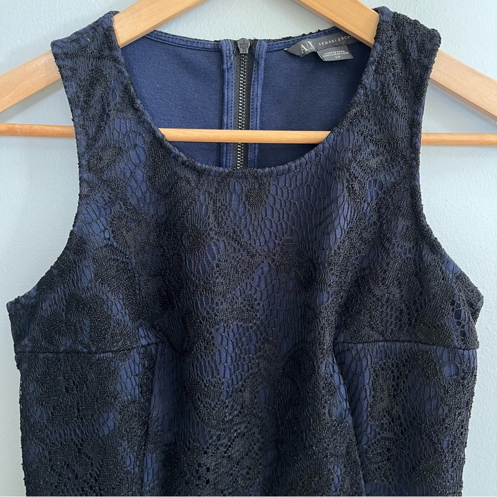 Armani Exchange Black Lace Peplum Tank Top Size Small Feminine Dark Romance